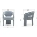 Designové čalouněné jídelní křeslo Nuria modrošedé