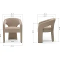 Designové čalouněné jídelní křeslo Nuria světle hnědé