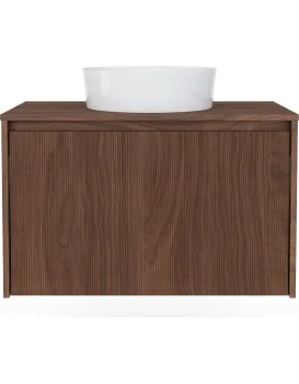 Závěsná skříňka pod umyvadlo Pezzo 80 cm s deskou ořech