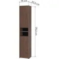 Vysoká závěsná koupelnová skříňka Pezzo 34 cm ořech