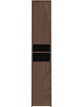 Vysoká závěsná koupelnová skříňka Pezzo 34 cm ořech