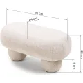 Designový taburet Fragola 90 cm bouclé světle béžový