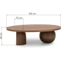 Konferenční stolek Sumo 100 cm z masivu mangové dřevo ořech