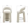 Designová čalouněná barová židle Lino krémová