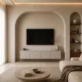 Závěsný TV stolek Noka 160 cm kašmírový