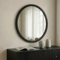 Nástěnné zrcadlo Sesto 60 cm z masivu černé
