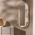 Nástěnné zrcadlo Plico 90 cm z masivu hnědé