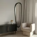 Nástěnné zrcadlo Sogno 165 cm z masivu černé
