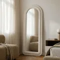 Nástěnné zrcadlo Riflesso 60x160 cm bouclé bílé