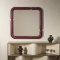 Nástěnné zrcadlo Ava 90 cm vínově hnědé