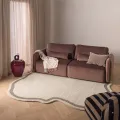 Vlněný koberec Riki 140x150 cm krémový/hnědošedý