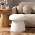 Designový taburet Cap bouclé bílý