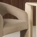 Designové čalouněné jídelní křeslo Nuria světle hnědé