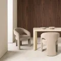 Designové čalouněné jídelní křeslo Nuria světle hnědé