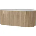 Závěsná skříňka s deskou a umyvadlem La Simplicite  100 cm dub přírodní/bílá