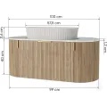 Závěsná skříňka s deskou a umyvadlem La Simplicite  100 cm dub přírodní/bílá