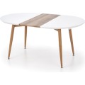 Oválný rozkládací jídelní stůl Edward 120/200 cm bílý/dub medový