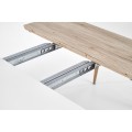 Oválný rozkládací jídelní stůl Edward 120/200 cm bílý/dub San remo