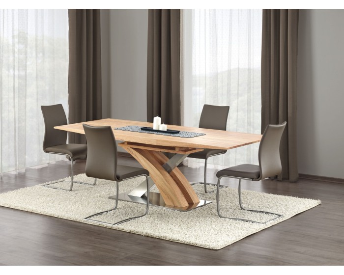 Jídelní rozkládací stůl Sandoria 160/220 cm dub craft zlatý