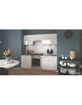 Kuchyňská linka Marieta 200 cm dub sonoma/bílý lesk