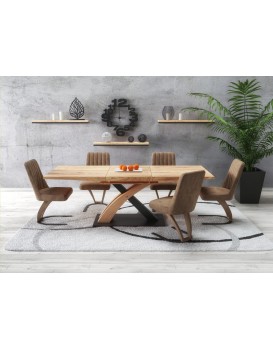 Rozkládací jídelní stůl Sano 160/220 cm dub craft zlatý/černý