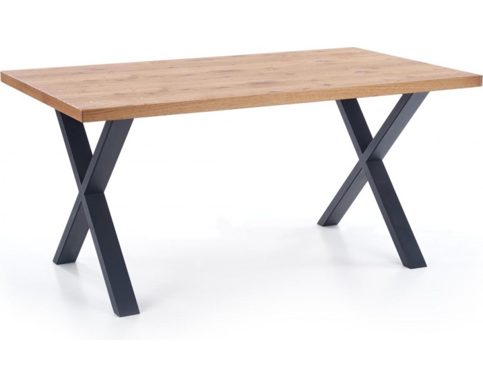 Jídelní rozkládací stůl Xaver 160/250 cm dub jasný/černý