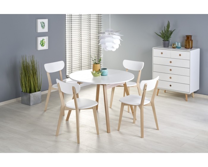 Jídelní rozkládací stůl Ruden 102/142 cm bílý