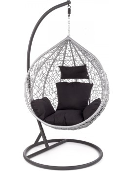 Závěsné houpací křeslo Egg šedá/černá