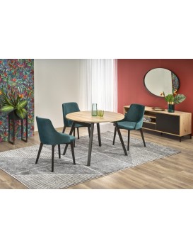 Jídelní rozkládací stůl Ruden 102/142 cm dub artisan/černý