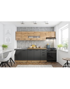 Kuchyňská linka Penny 260 cm dub artisan/tmavě šedá