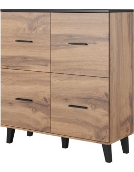 Komoda Lotta 110 cm dub wotan/černá