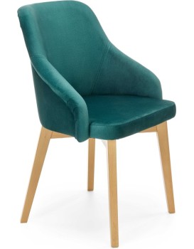 Jídelní křeslo Delo dub medový/tmavě zelené