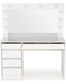 Toaletní stolek HOLLYWOOD s LED osvětlením 120 cm bílý