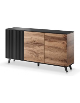 Komoda RANDOM 160 cm dub wotan/černá