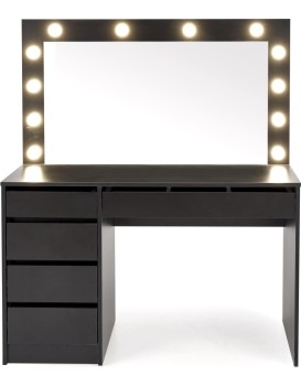 Toaletní stolek HOLLYWOOD s LED osvětlením 120 cm černý