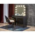 Toaletní stolek HOLLYWOOD s LED osvětlením 94 cm černý