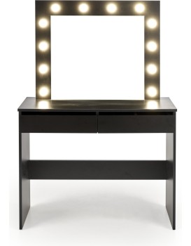 Toaletní stolek HOLLYWOOD s LED osvětlením 94 cm černý