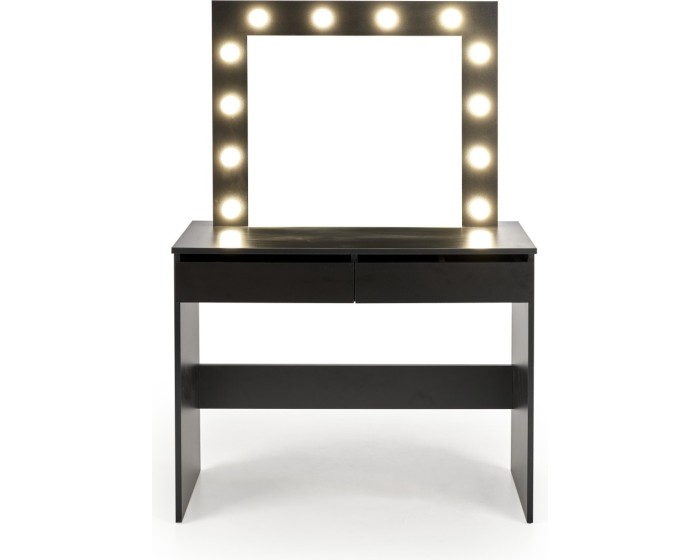 Toaletní stolek HOLLYWOOD s LED osvětlením 94 cm černý