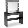 Toaletní stolek HOLLYWOOD s LED osvětlením 94 cm černý