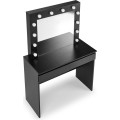 Toaletní stolek HOLLYWOOD s LED osvětlením 94 cm černý
