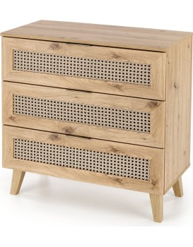 Komoda Borneo K 80 cm s šuplíky dub artisan/černá