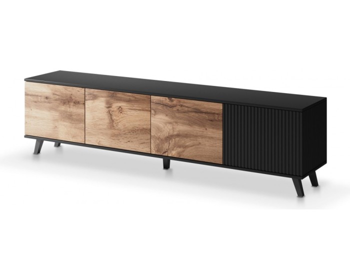 TV stolek RANDOM 200 cm dub wotan/černý