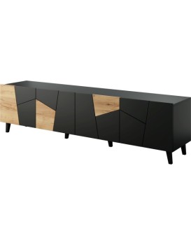 TV stolek Etna 200 cm černý/dub craft
