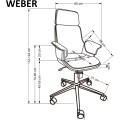 Kancelářské křeslo WEBER černé/ořech