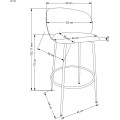 Barová židle H116 krémová/zlatá