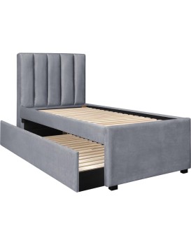 Jednolůžková čalouněná postel Russo 90x200 popelavě šedá