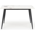 Jídelní stůl Emilio 120 cm bílý mramor/černý