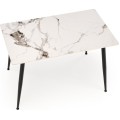 Jídelní stůl Emilio 120 cm bílý mramor/černý