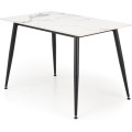 Jídelní stůl Emilio 120 cm bílý mramor/černý