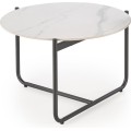 Konferenční stolek Acuna 60 cm bílý mramor/černý